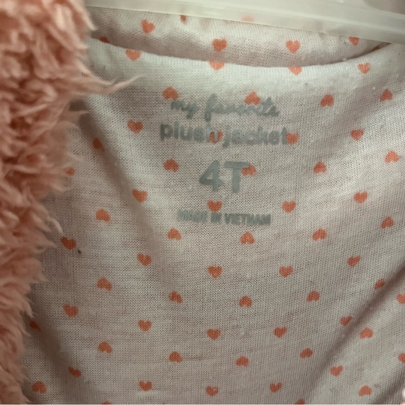 Members Mark Jacket Toddler Girls 4T Plush Cat Jacket Kids Pink - Picture 4 of 6